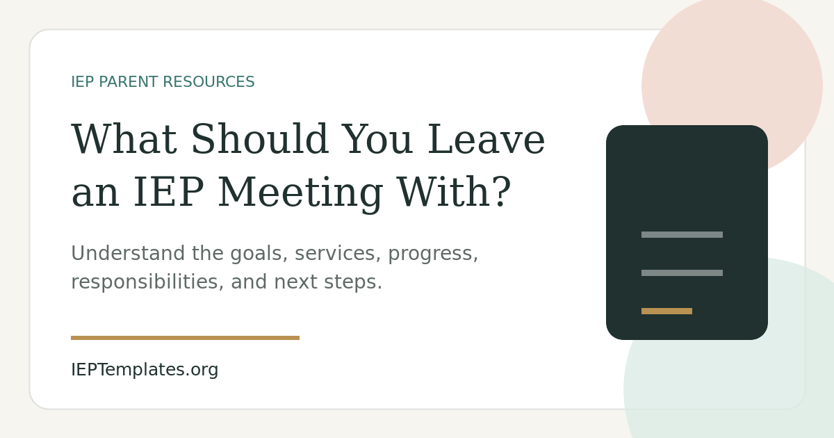 Illustration for What Should You Leave an IEP Meeting With?